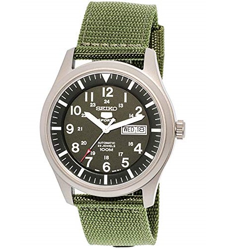 Đồng hồ nam Seiko 5 Sport Automatic Khaki Green Canvas SNZG09 - Shopeeus
