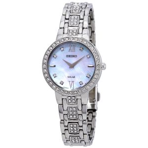 Đồng hồ Seiko nữ Solar Crystal White Mother of Pearl Dial SUP359