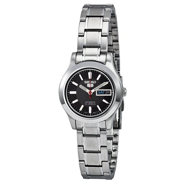 Đồng hồ đeo tay nữ bằng thép không gỉ màu đen Seiko 5 tự động SYMD95 -  Shopeeus