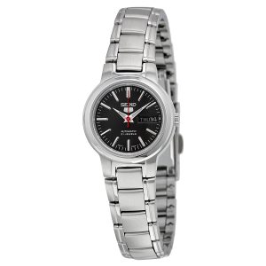 Đồng hồ đeo tay nữ Seiko 5 mặt số bằng thép không gỉ màu đen SYME43